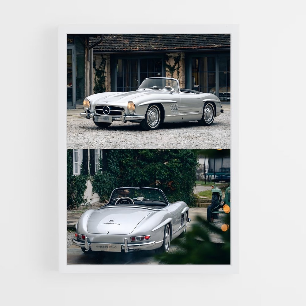 Poster L'Élégance Argente – affiche Mercedes (vue 3)
